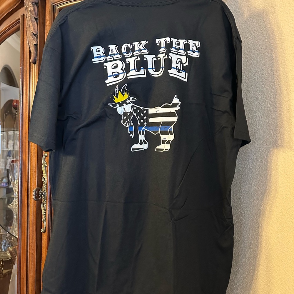 *NWOT* GOAT USA Black Back the Blue t-shirt - BRAND NEW NEVER WORN